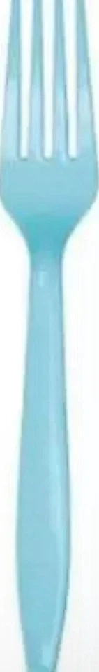 Pastel Blue Heavy Duty Plastic Forks 24 Per Pack Blue Party Supplies Decorations - Image 1 of 1