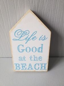 LIFE Is Good At The Beach Freestanding Wooden Block 