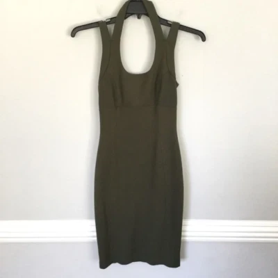 Vestido ajustado para mujer Mystic talla mediana verde oliva Foto 1 de 4