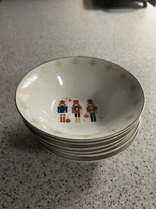 6 Holiday Style 7" Ceramic Nutcracker Bowls - Picture 1 of 2