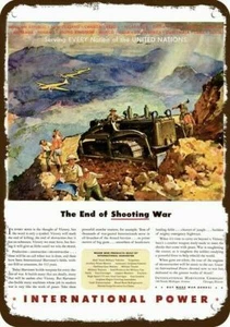 1943 INTERNATIONAL HARVESTER BULLDOZER Vintge-Look DECORATIVE REPLICA METAL SIGN - Picture 1 of 1