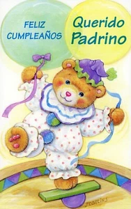 Tarjeta CUMPLEAÑOS Española PARA PADRINO, Oso de Peluche Payaso Circo por Momentos Mágicos +✉ - Imagen 1 de 5