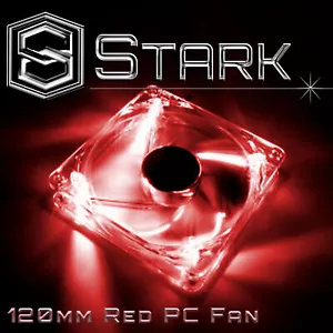 1x Red 120mm 4-LED Quad Light Neon PC Computer Case Clear Cooling Fan Mod - Picture 1 of 1