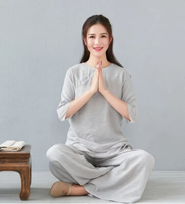 Chinese Tradition Women YOGA Fitness Tai Chi Zen Tea Art Specialist Clothes - Image 1 of 4