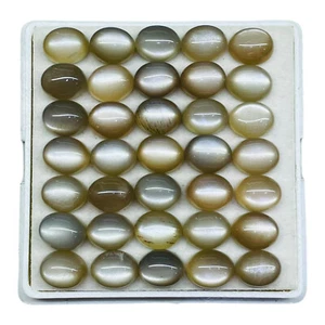 35 Stck. Natürlicher Sri Lankischer Mondstein 10x8 mm Oval Atemberaubend Grau Lose Edelsteine - Bild 1 von 7
