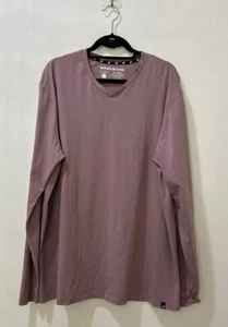 XRAY JEANS MENS CLASSIC LONG SLEEVE SHIRT V NECK T-SHIRT DUSTY LAVENDER SZ 3XL - Picture 1 of 6
