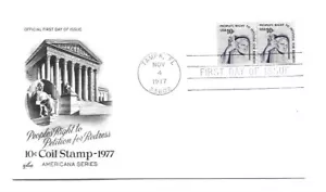 Bobina de justicia 1617 10c, ArtCraft, par de líneas, FDC - Imagen 1 de 1