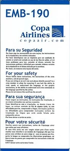 Safety Card - Copa - EMB-190 - 2005 (Panama) (S1844) - Bild 1 von 1