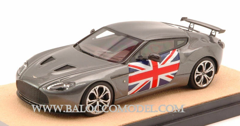 TECNOMODEL TMDMI52AP ASTON MARTIN V12 ZAGATO 2012 SILVERGUN W/ENGLAND FLAG ED.LI - Image 1 of 1