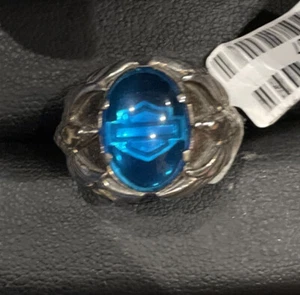 NWT Harley-Davidson 925 Sterling Silver Eagle Blue Stone Ring HDR0305-07 - Picture 1 of 5