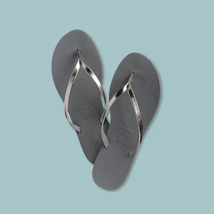 HAVAIANAS YOU SLIM METALLIC FLIP FLOPS ZEHENSANDALEN ZEHENTRENNER GRAU Gr. 39/40 - Bild 1 von 6
