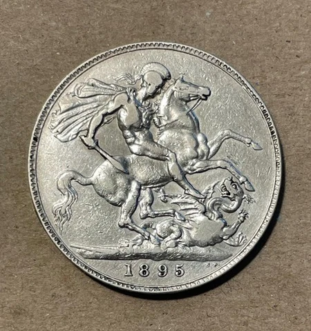 Great Britain - 1895 LIX Large Silver Victorian Crown - Popular Cover