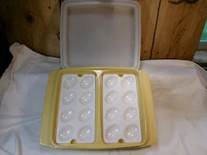 Vintage Tupperware Deviled Egg Keeper Träger Behälter #723 mit Einsätzen & Deckel - Bild 1 von 8