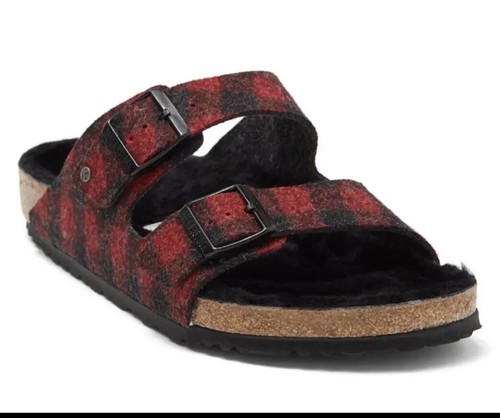 PUMA Sandali rivetto Birkenstock Arizona cinturini cinturini plantare shearling rosso taglia l10 m8