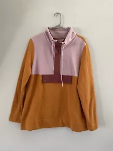 LL Bean Signature Organic Colorblock Anorak Sweatshirt Women's Size XL NEW - Picture 1 of 10