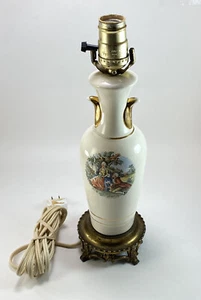 Vintage Table Lamp Victorian Colonial Couple George & Martha Urn Porcelain 15” - Picture 1 of 17