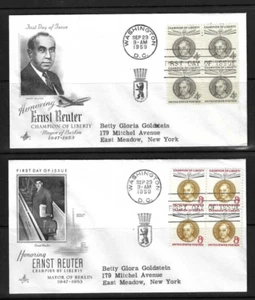 USA SC # 1136-1137 Reuter FDC . Artcraft Cachet - Picture 1 of 1