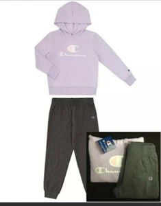 Champion Heritage Girls 2PC Hoodie Sweatshirt & Jogger Set, Lilac/Grey ~Size 4 - Picture 1 of 2