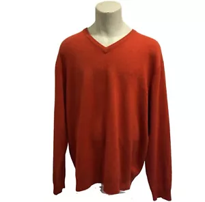 Club Room Herren Gr. XL 100% feines Kaschmir V-Ausschnitt Pullover Burnt Orange Pulli - Bild 1 von 7