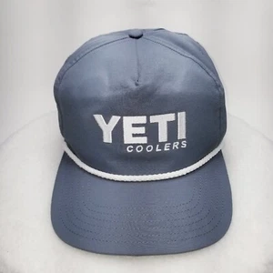 Yeti Coolers Trucker Hat Roped Bill Cap Snapback Gray Large Logo Casual Mens  - Picture 1 of 9