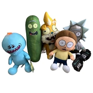 Set of 5 Rick and Morty Plush Toys 7-9 inch Adult Swim Cartoon Network New w/tag - Picture 1 of 6