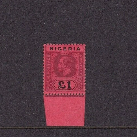 Nigeria 1914 £1 Die I, superb MNH marginal example, SG 12 Cover