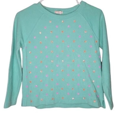 Crewcuts Girls Size 12 teal witpink orange sequin dot long sleeve cotton - Изображение 1 из 4