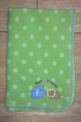 Circo 绿色婴儿毯白色波尔卡圆点最好的朋友大象狮子 2011 羊毛 — 第 1/4 张图片