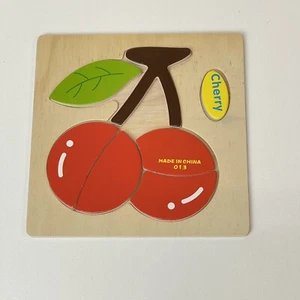 Cherry Wooden Puzzle 7 Pcs Educational Learning Montessori Toys 5.5"x6" - Picture 1 of 10