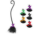 Halloween Witch Broom with Ribbons for Kids, Wizard Flying Wicked Prop Witche...