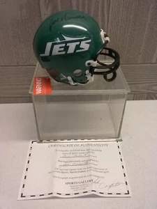 Joe Namath Autographed Signed Mini Helmet NY Jets Display Case COA From Retail S - Picture 1 of 22