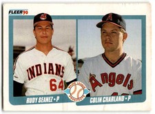 1990 Fleer Rudy Seanez/Colin Charland Rookie Cleveland Indians /California