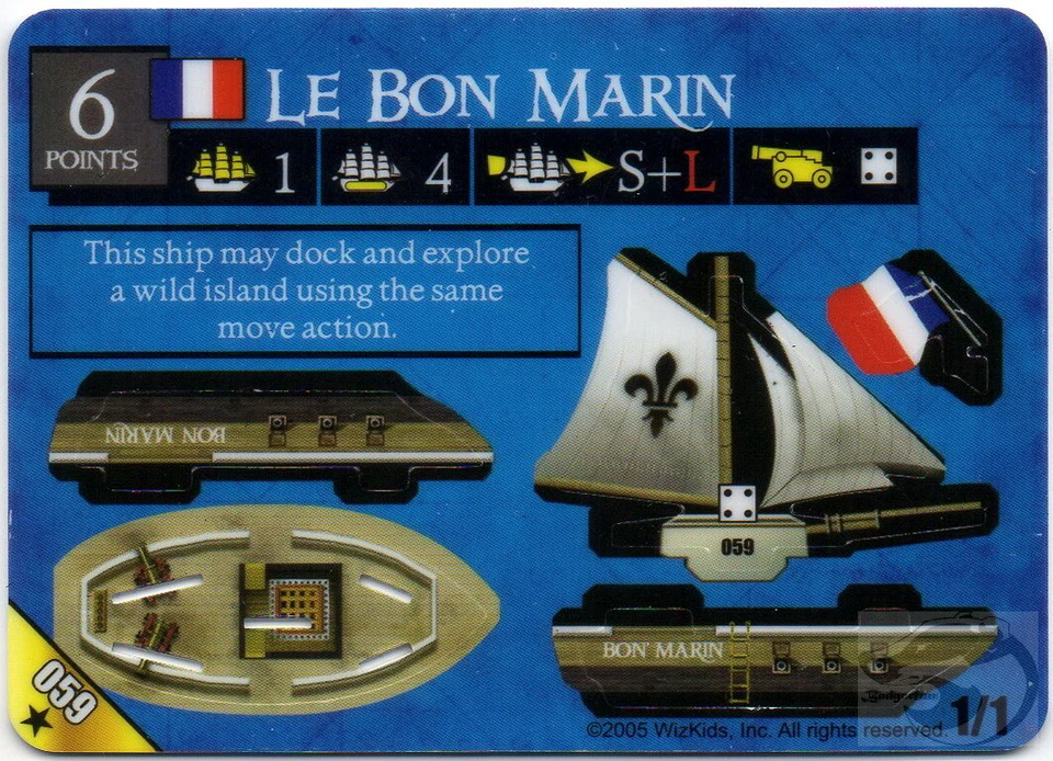 Wizkids Pirates Pocketmodel - Le Bon Marin (Ship) PofR 059 Rare - Image 1 of 1