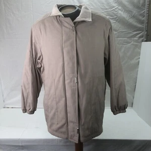BRAETAN FLEECE LINED WOMENS JACKET BEIGE ZIPPER AND FANCY SNAP SLASH POCKET READ - Picture 1 of 9