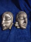 PAIR OF "JOLIMASQUES" WOMAN FACE MASKS WALL PLAQUES BY MARCEL AVOND 1934