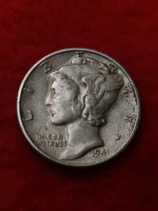 1941 p Silver Mercury Dime #38Bu - Picture 1 of 2