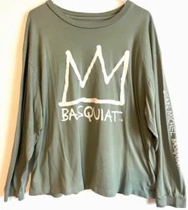GAP Jean-Michel Basquiat Graphic Long Sleeve T-Shirt Men's Size XL Green - Picture 1 of 5