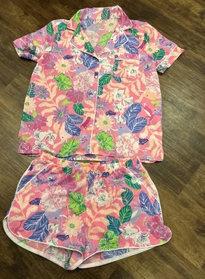 Lilly Pulitzer Teagan PJ Set Pink Isle Best Of Friends Women’s SZ S EUC - Image 1 of 4