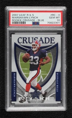 Leaf Rookies & Stars Rookie Crusade Blue Marshawn Lynch 2007 PSA 10 GEMA MT RC Foto 1 de 2