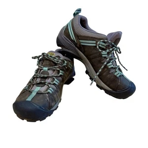 Keen wasserdichte Targhee II Damen-Wanderschuhe schwarz oliv/blau niedrig Größe 11 - Bild 1 von 13
