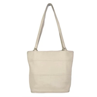 Vintage Coach Ivory Bone Leather ‘Tribeca’ 9098 Tote Bag - Image 1 of 4