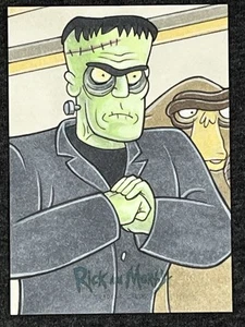 Rick and Morty Cryptozoic Season 2 Sketch Card Mikey Babinski 1/1 Frankenstein - Picture 1 of 3