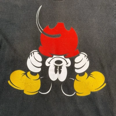 Vtg Mickey Mouse Black T Shirt Adult OSFA Disney Mickey & Co Bent Over Pose SS - Image 1 of 4