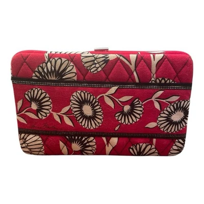 Cartera Vera Bradley Deco Margarita Roja Negra Blanca Pushlock Lados Duros Foto 1 de 4