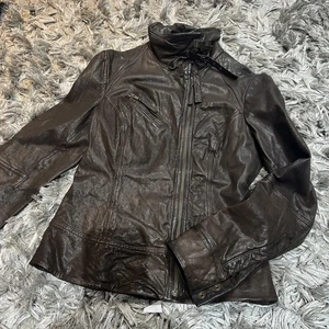 ***HERMOSA***CHAQUETA DE CUERO SUAVE ALL SAINTS BELVEDERE, UK10  - Imagen 1 de 9