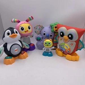 Fisher Price Linkimals Lot of 5 Owl Robots Penguin Panda TESTED Interactive Gift - Picture 1 of 5