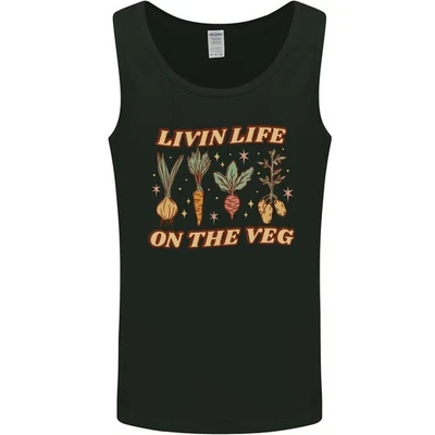 Vegan Living Life on the Veg Vegetarian Mens Vest Tank Top - Image 1 of 4