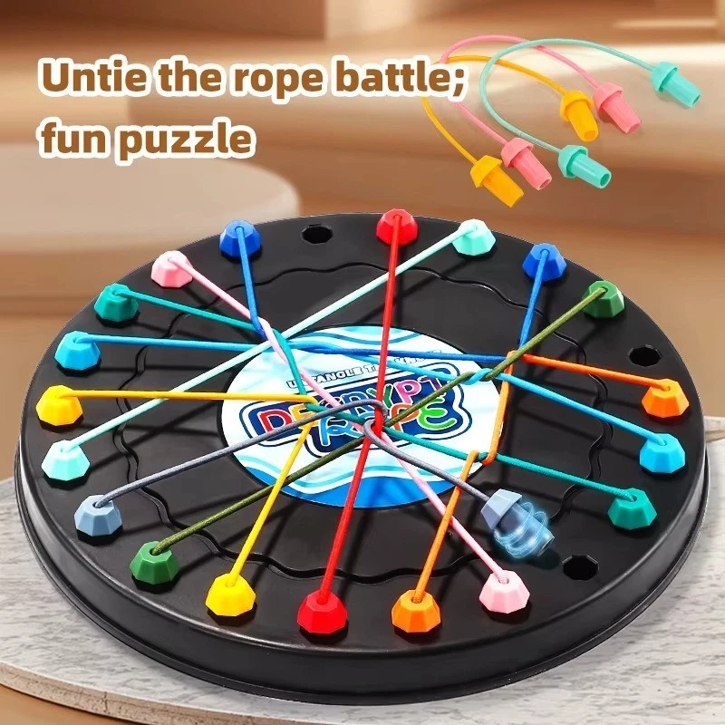 2025 Rope Puzzle Toy Kids Logic Training Knot Challenge Game Brain Teaser - Image 1 of 4