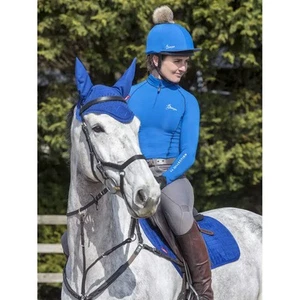 IT06780 LeMieux Classique Pom Sombrero Seda Casco Cubierta - Benetton Azul NUEVO - Imagen 1 de 2