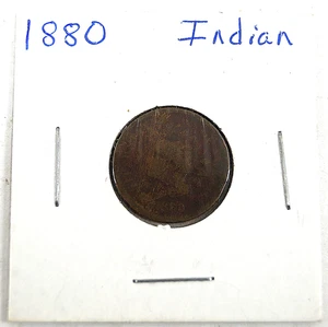 Indian Head Penny One Cent 1880 Antique VTG Coin Flip Collector Resell 237 B131 - Picture 1 of 6